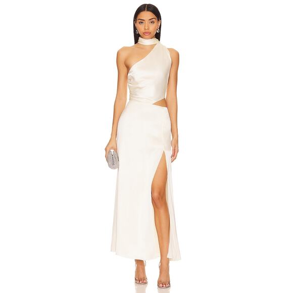 LPA X REVOLVE One Shoulder Side Cut-Out Cream Size Small - Picture 1 of 11